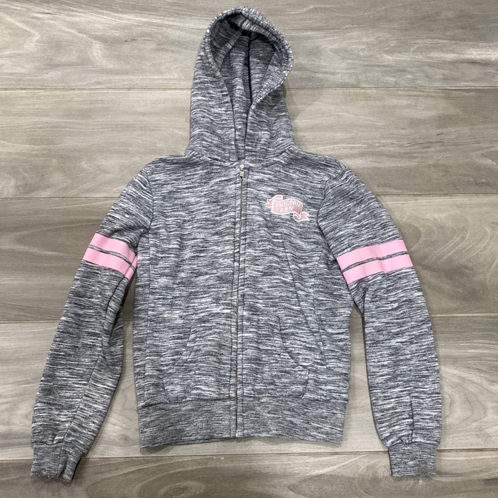 Unicorn Zip-up Hoodie with sequins